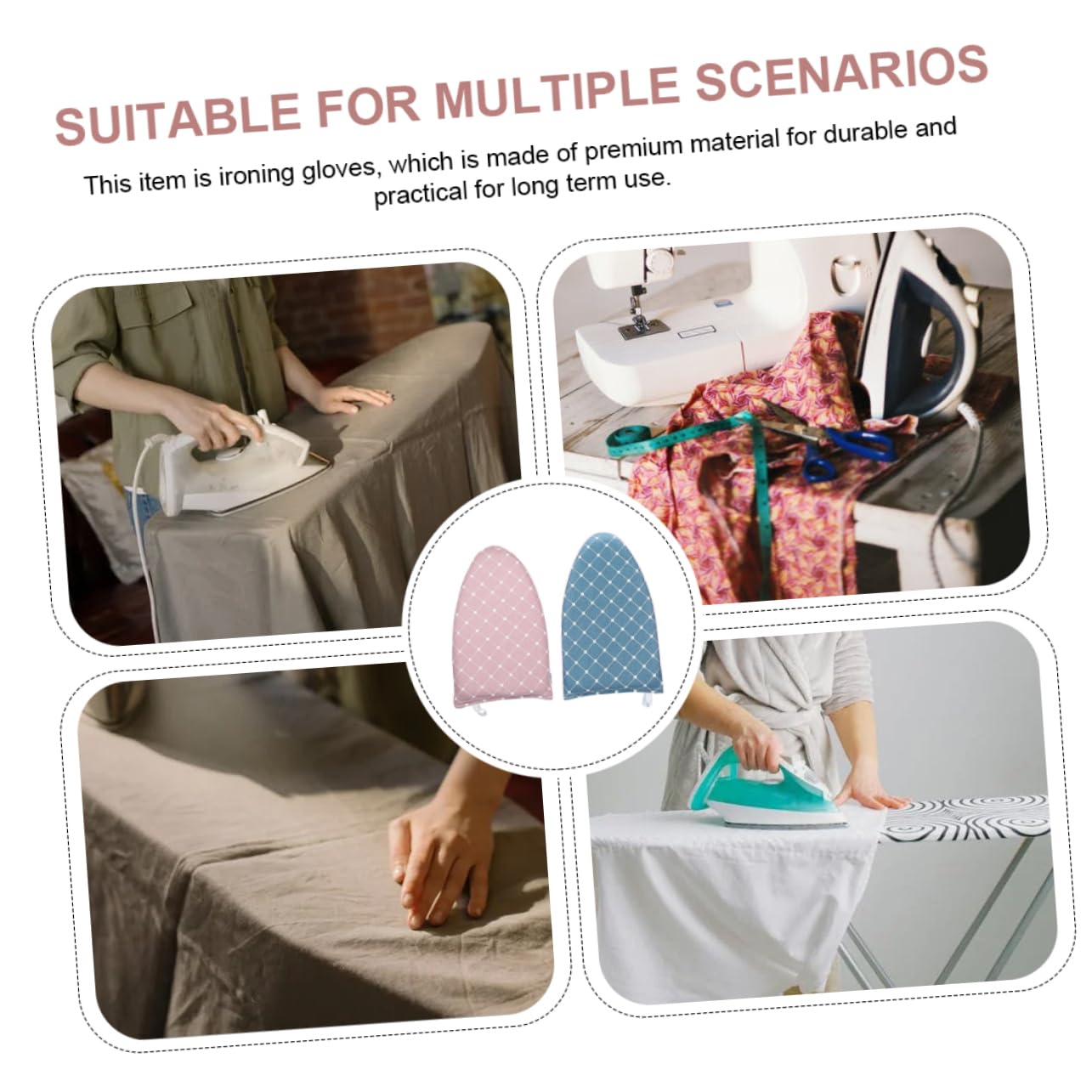 Garneck 2pcs Ironing Gloves Protective Mitts for Steaming Clothes Mesh Comfortable Practical for Ironing for Home Use