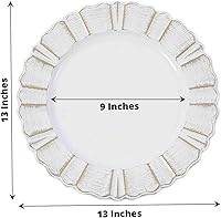 Vista 17 de Efavormart 6 Pack 13" Gold Acrylic Plastic Dinner Plate Chargers With Gold Brushed Wavy Scalloped Rim