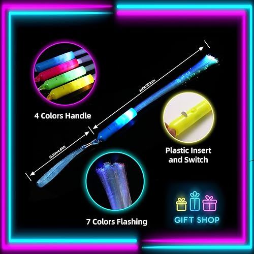 Miniatura 2 de 25 Pack Glow Sticks New Years Eve Party Supplies3 Models Flashing SticksLed Fiber Optic Wands Sticks Light up Sticks Led Light Wands Fit Wedding