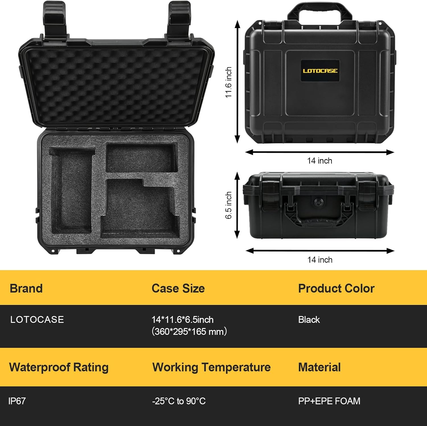 Hard Case for Dewalt Router - Tool Bag for Dewalt 20V Max XR Cordless Woodworking Router Tool, Waterproof & Shockproof Box for Brushless DCW600B | Battery & Charger (Case Only)