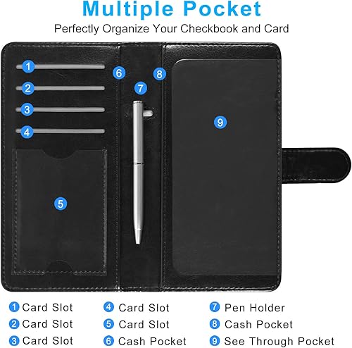 Miniatura 4 de ACdream Checkbook Cover, Leather RFID Blocking Check Book Wallet