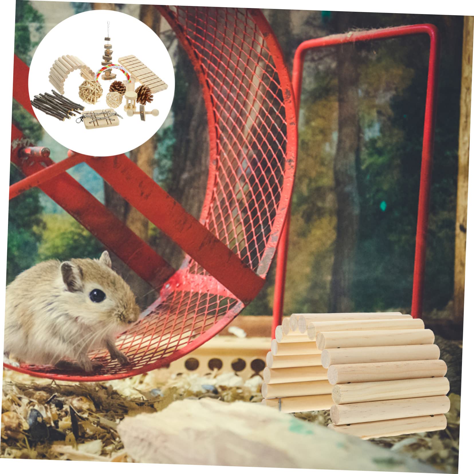 1satz Hamster Kauspielzeug-Set Mit Karotten-heu-bällen Und Schaukeltieren Für Kleine Tiere Teiliges Spielzeug Zahnpflege Und Beschäftigung Für Hamster Meerschweinchen Und