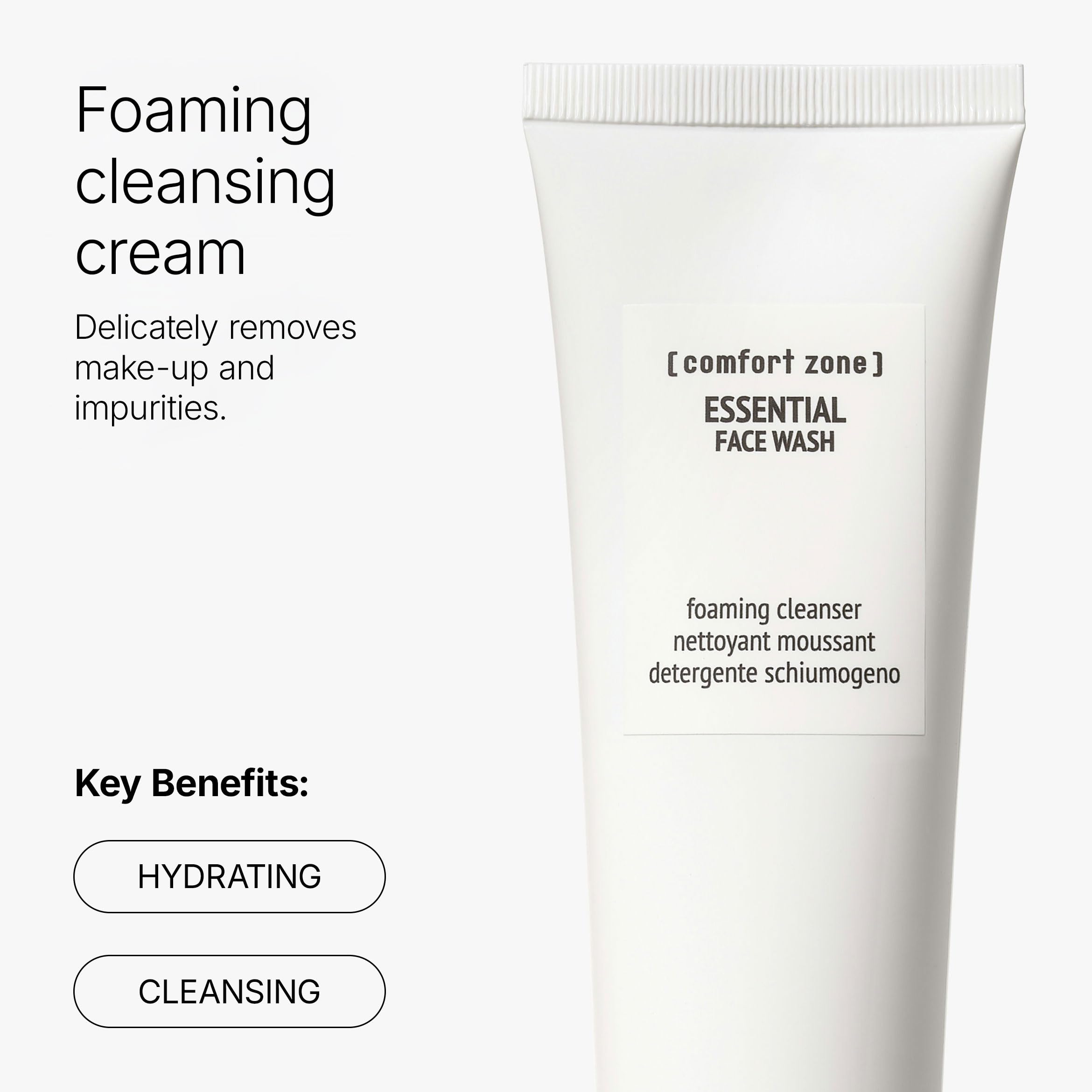 COMFORT ZONE Essential Care Face Wash 150 ml pour adultes, usage quotidien, format pratique