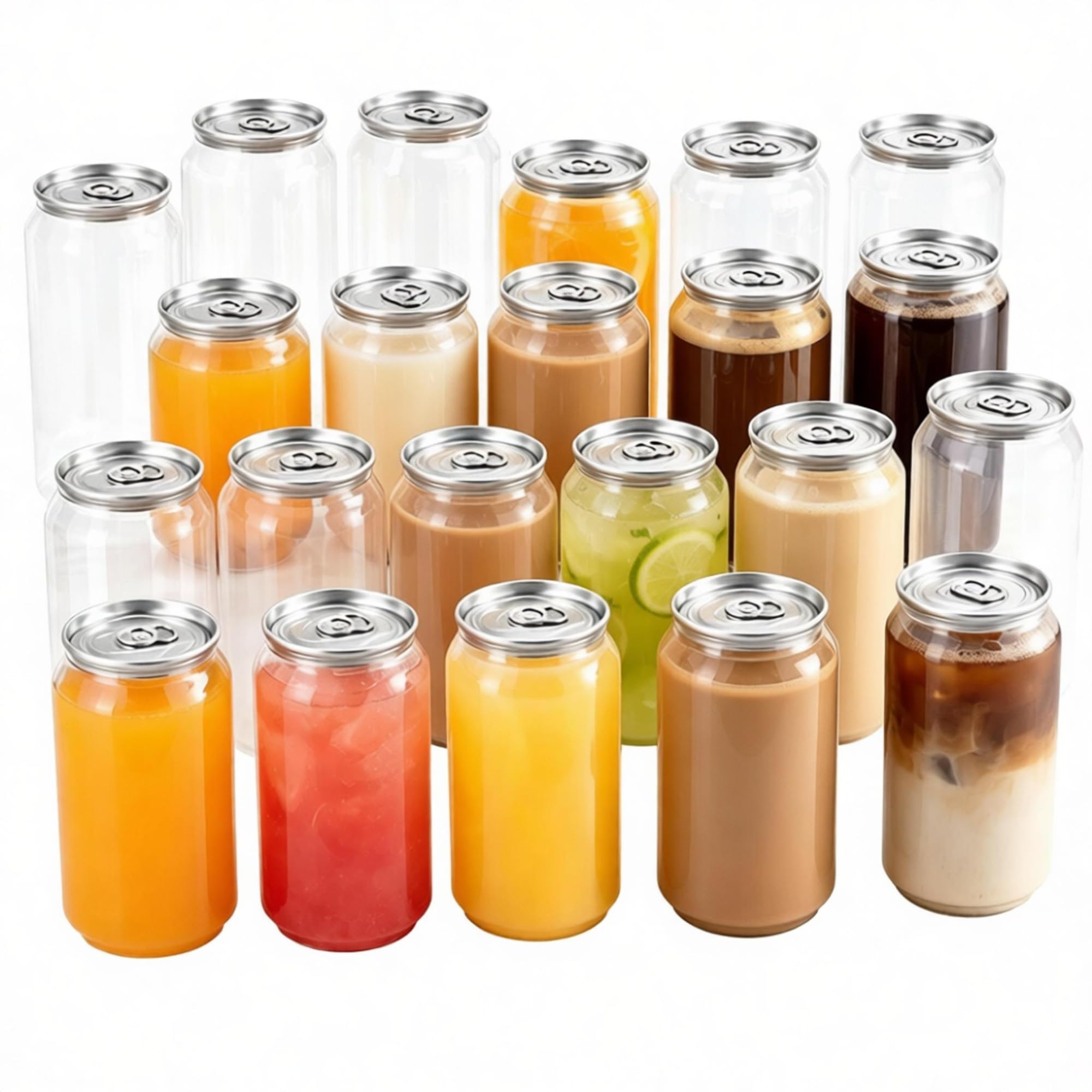 SYSXLT Vasos selladores de latas transparentes de plástico para jugos y bebidas 200 uds