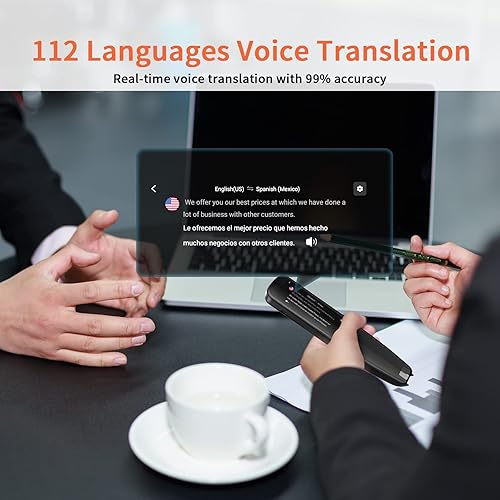 Miniatura 6 de Language Translator Device, DOSMONO OCR Reading Pen, Dyslexia Reading Tool, 112 Languages Translator Device for Meetings Travelling Learning,
