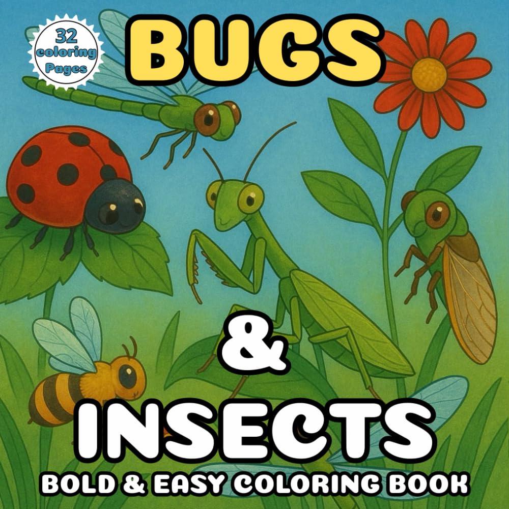 Bugs and Insects Coloring Book for Kids and Adults | Fun Insect Coloring Pages for Learning and Relaxation: Bug and Insect Coloring Book for Kids | ... with Butterflies, Beetles, Bees, and More