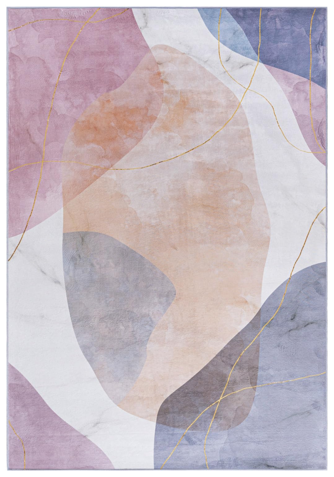 Mazovia tappeto Salotto Moderno Pelo Corto - Tappeti Soggiorno Lavabili, Antiscivolo - 200x300cm Rosa Viola Pastello