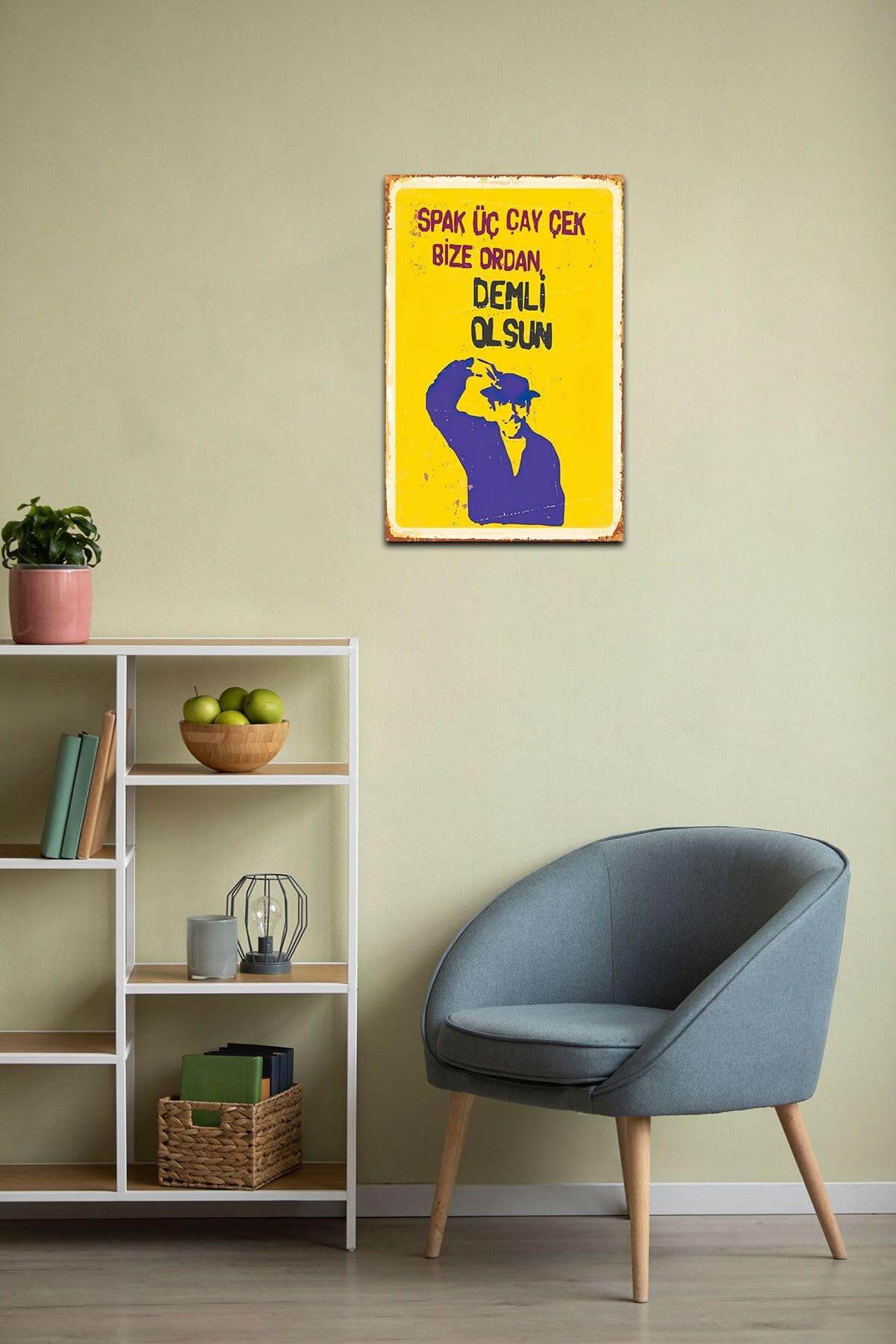Dekolia Spak Üç Çay Çek Bize Ordan Demli Olsun Turist Ömer Retro Vintage Mdf Drtr0027