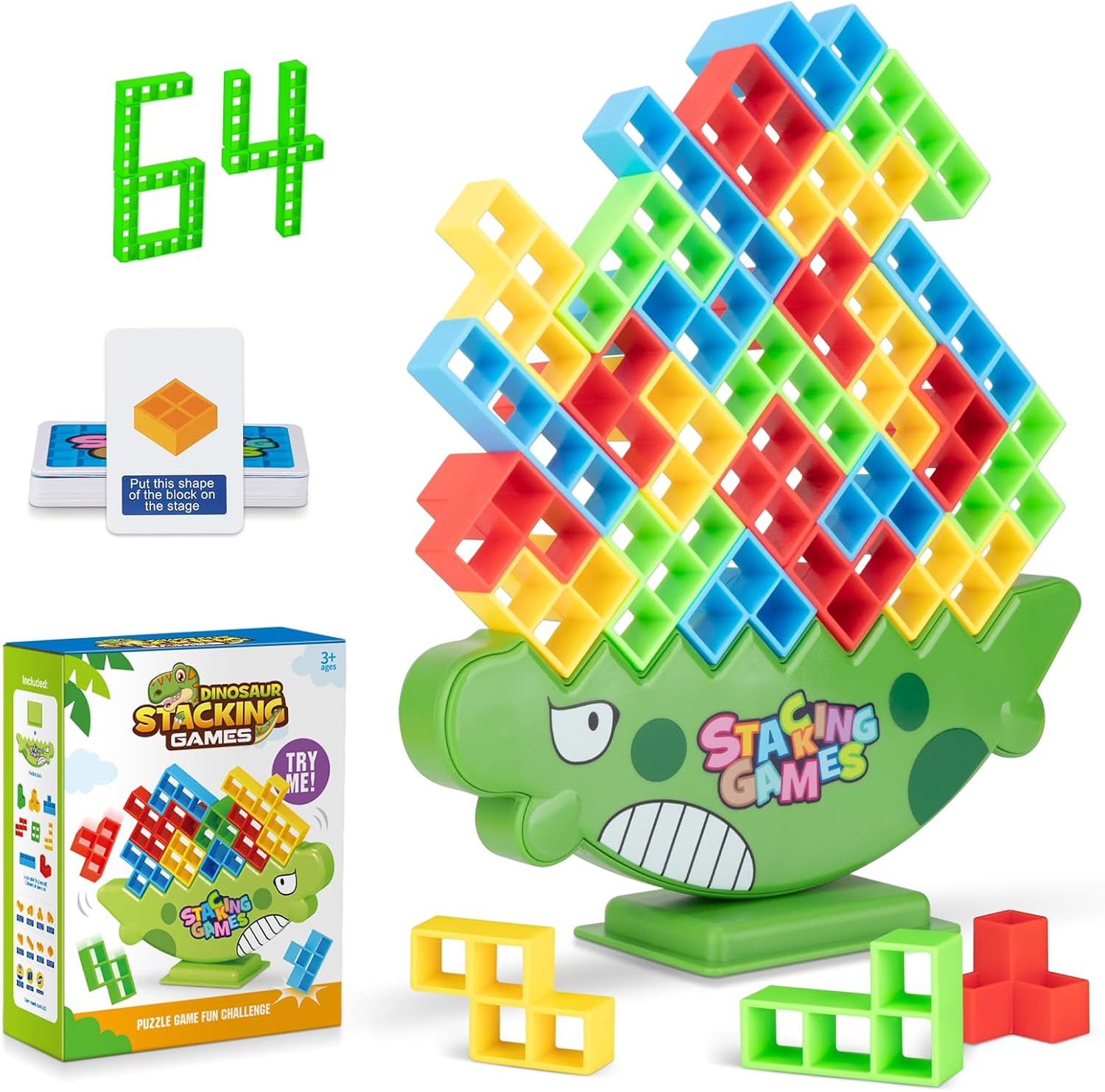 Amazon.com: MachoHome 64Pcs Balance Stacking Game, Board Game for ...