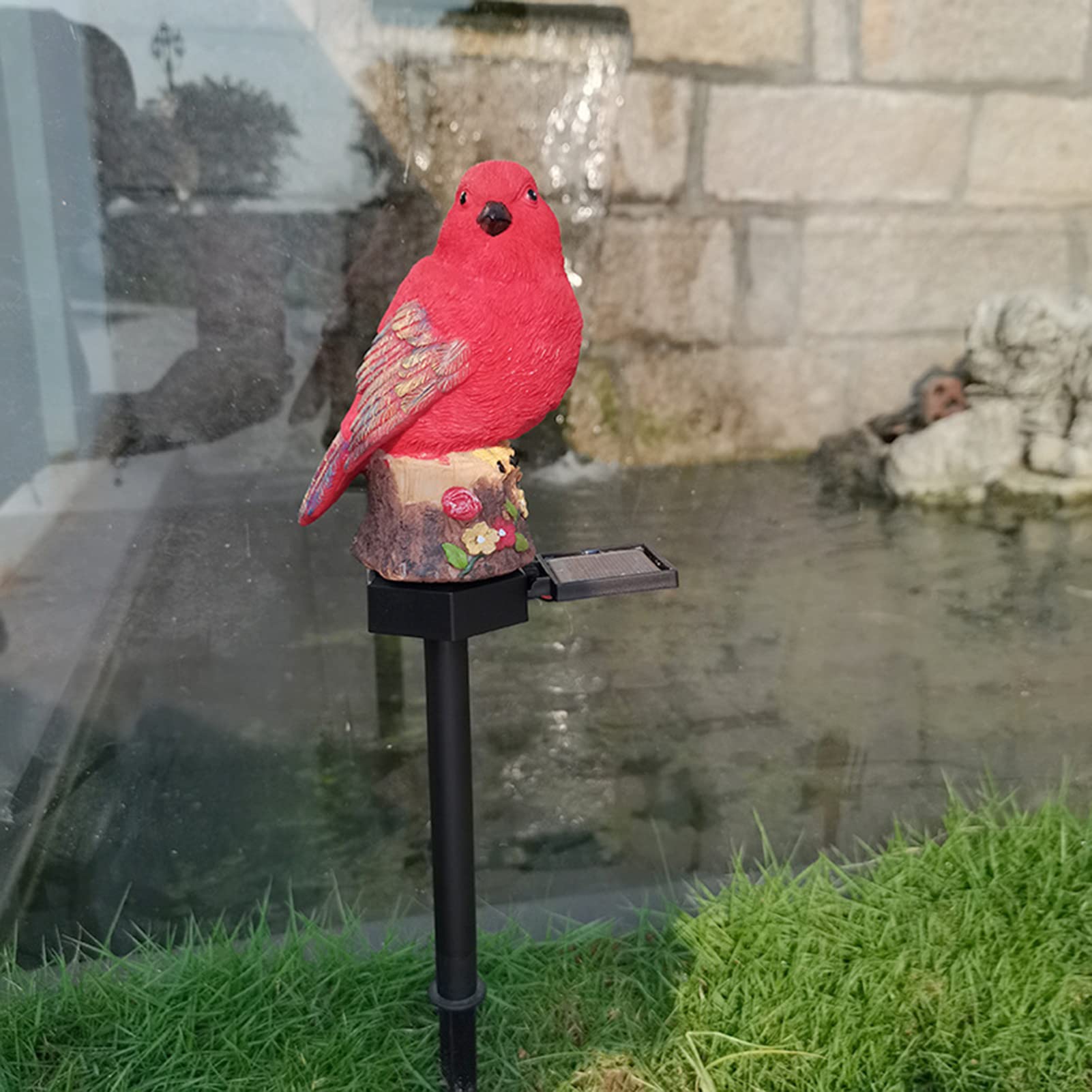 2 Lampes Solaires Décoratives En Forme D'oiseaux - Résine - Pour Jardin, Terrasse, Allée - Éclairage Automatique - 6
