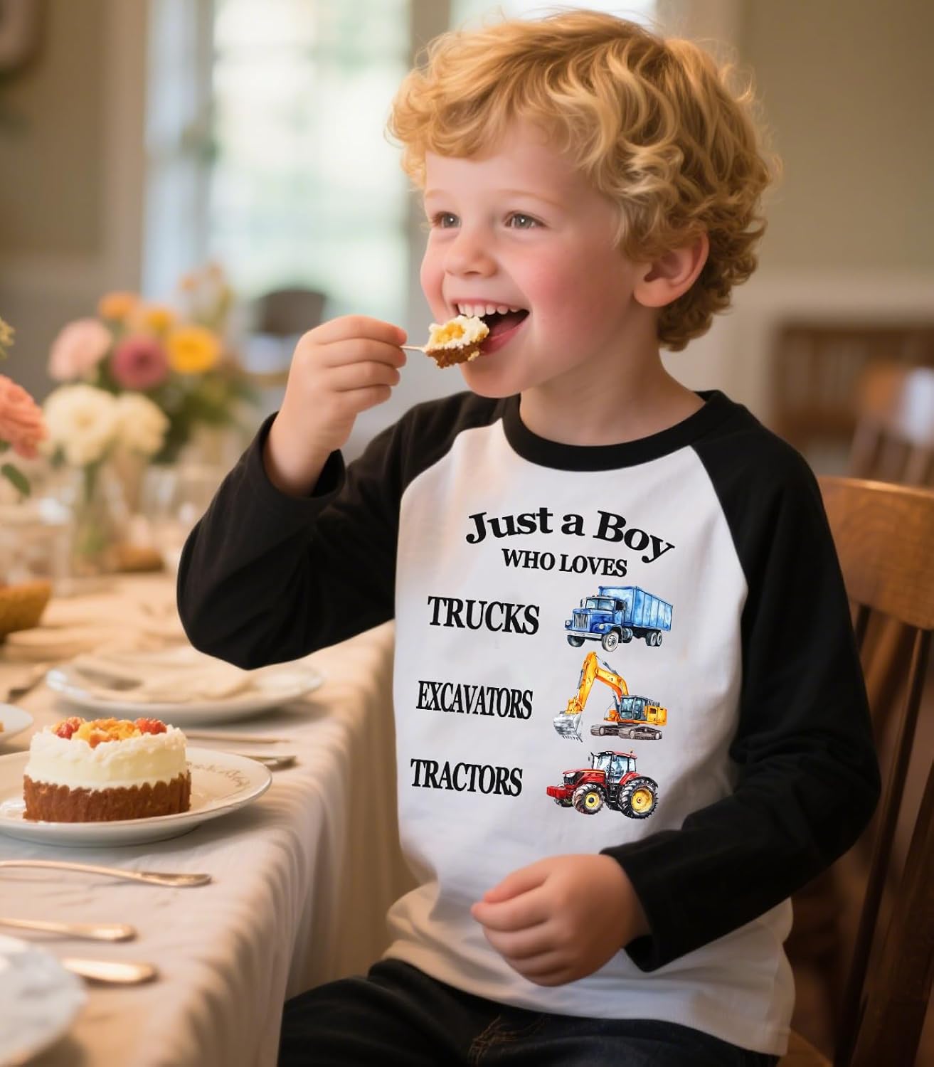 Construction Shirt for 3-6T Boys Long Sleeve Funny Car T-Shirt Toddler Kids Tractor Excavator Truck Tee Shirts - Image 4