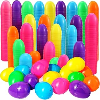 Abakuku 2000Pcs Easter Eggs,2.35" Assorted Bright Colors Plastic Easter Eggs for Easter Hunt,Easter Themed,Decorations,Basket Stuffers Fillers