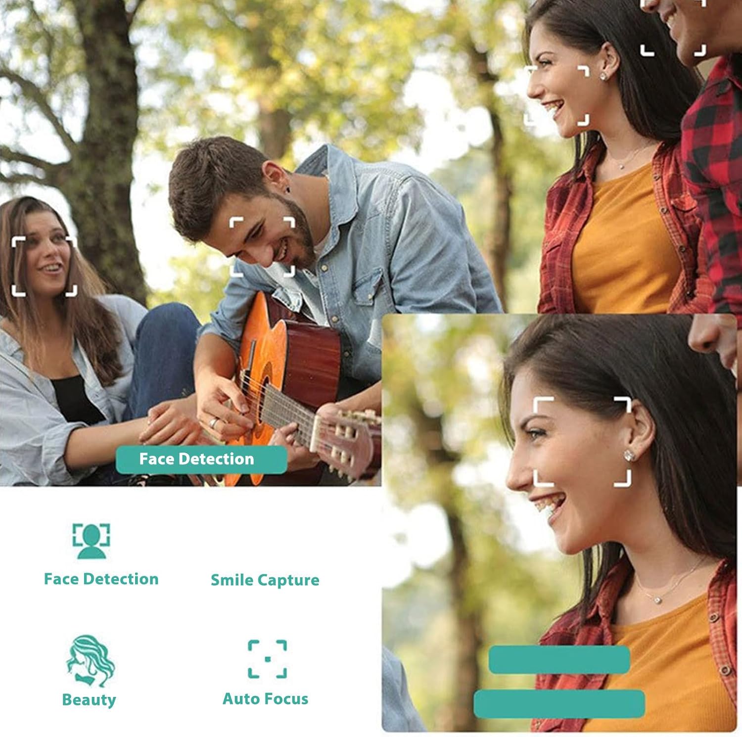 4K Digital Camera, 48MP Compact Camera with 2.8 Inch Screen, 16X Zoom Autofocus, Anti Shake Camera for Travel, Vlogging (Light)