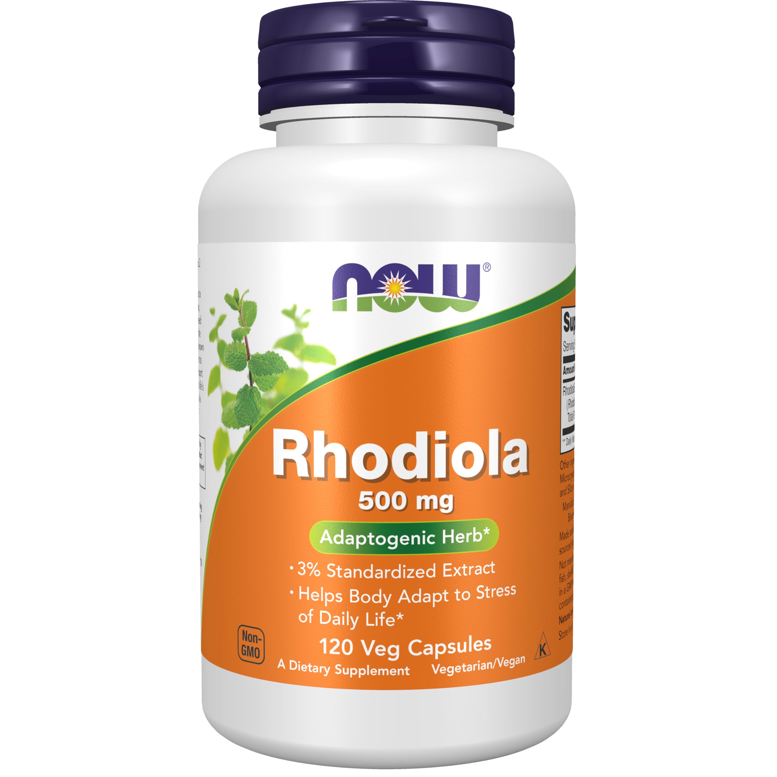 NOW Supplements, Rhodiola 500 mg, Helps Body Adapt to Stress of Daily Life*, Adaptogenic Herb*, 60 Veg Capsules