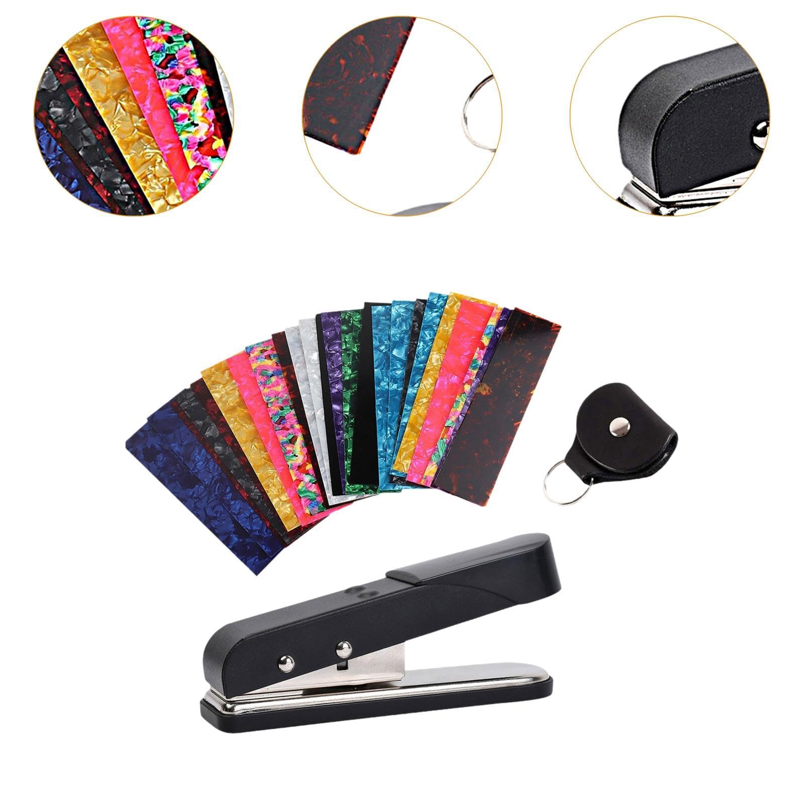 Amagogo Kit de punzón para púas de guitarra, cortador de púas, ligero, para bricolaje, resistente, fácil de usar, de hierro, repuesto profesional, piezas de, B