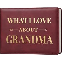 What I Love About Grandma Leather Book A Fill-In-The-Blank Keepsake Journal Gift for Grandma Birthday Mothers Day Christmas