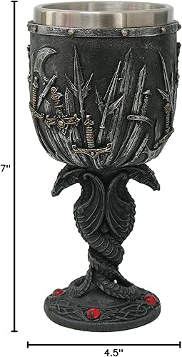 Miniatura 2 de Pacific Giftware Cáliz de espadas de dragón doble con interior extraíble de acero inoxidable