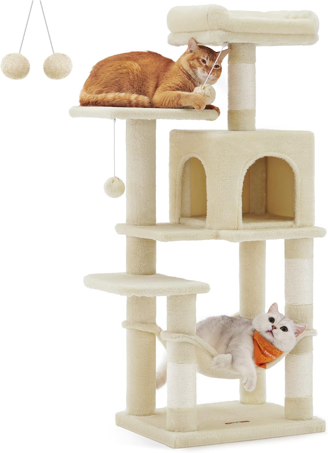 Feandrea Cat Tree, 44.1Inch Cat Tower for Indoor Cats, MultiLevel Cat Condo with