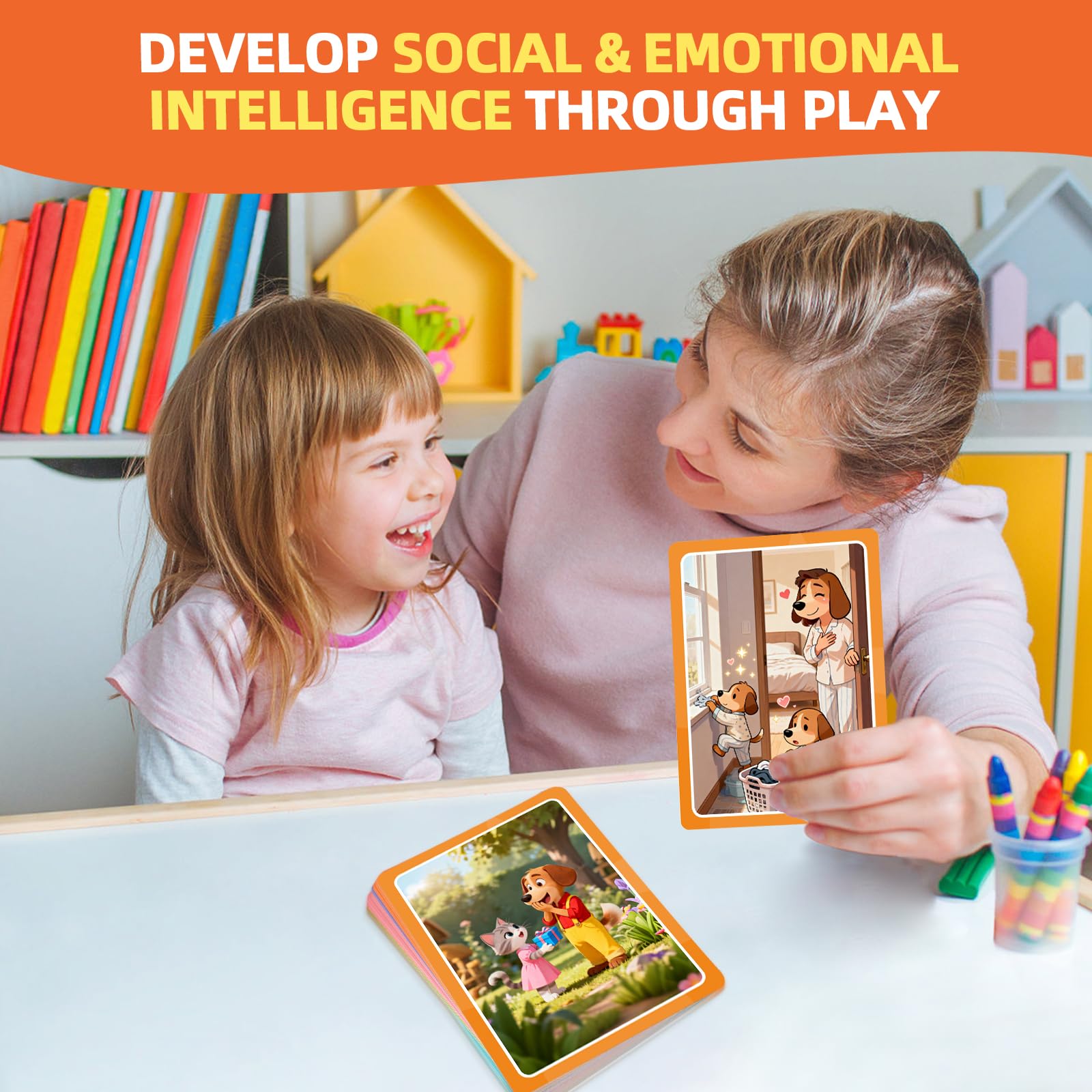 Speech Therapy Materials, Who What Why Conversation Cards for Kids – Learning Game for Social Skills, Emotional Intelligence & Critical Thinking, Sequencing Game & Articulation Materials, Ages 4+ — view 2