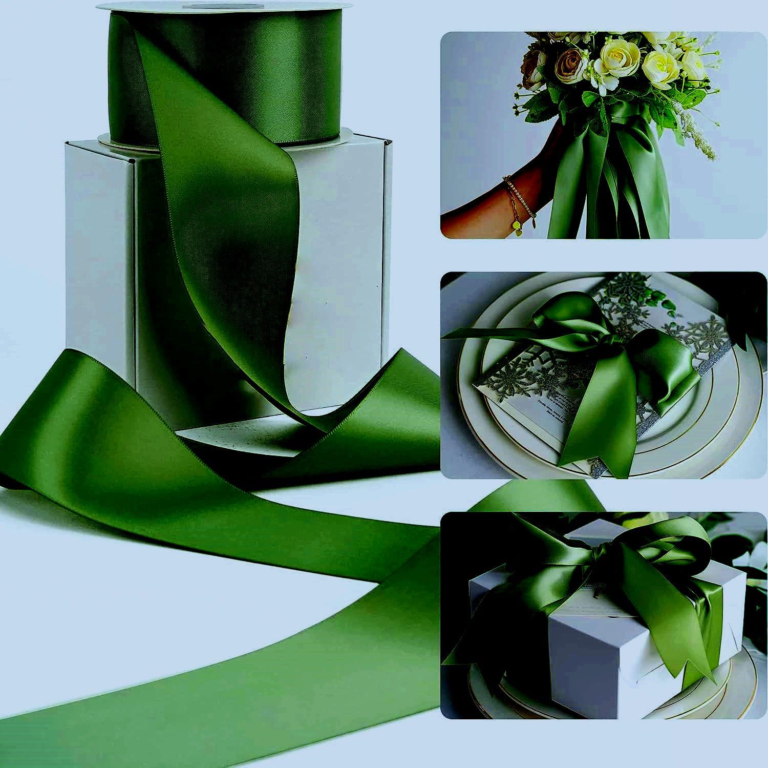 Double Sided Satin Ribbon 25mm x 10 Meters (Off White) for Gifts Wrap Sew Party, Decorations Events Dress Wedding Christmas Crafts, Bows Car, Balloons Hairs, DIY, Bouquets, Cake More — view 230