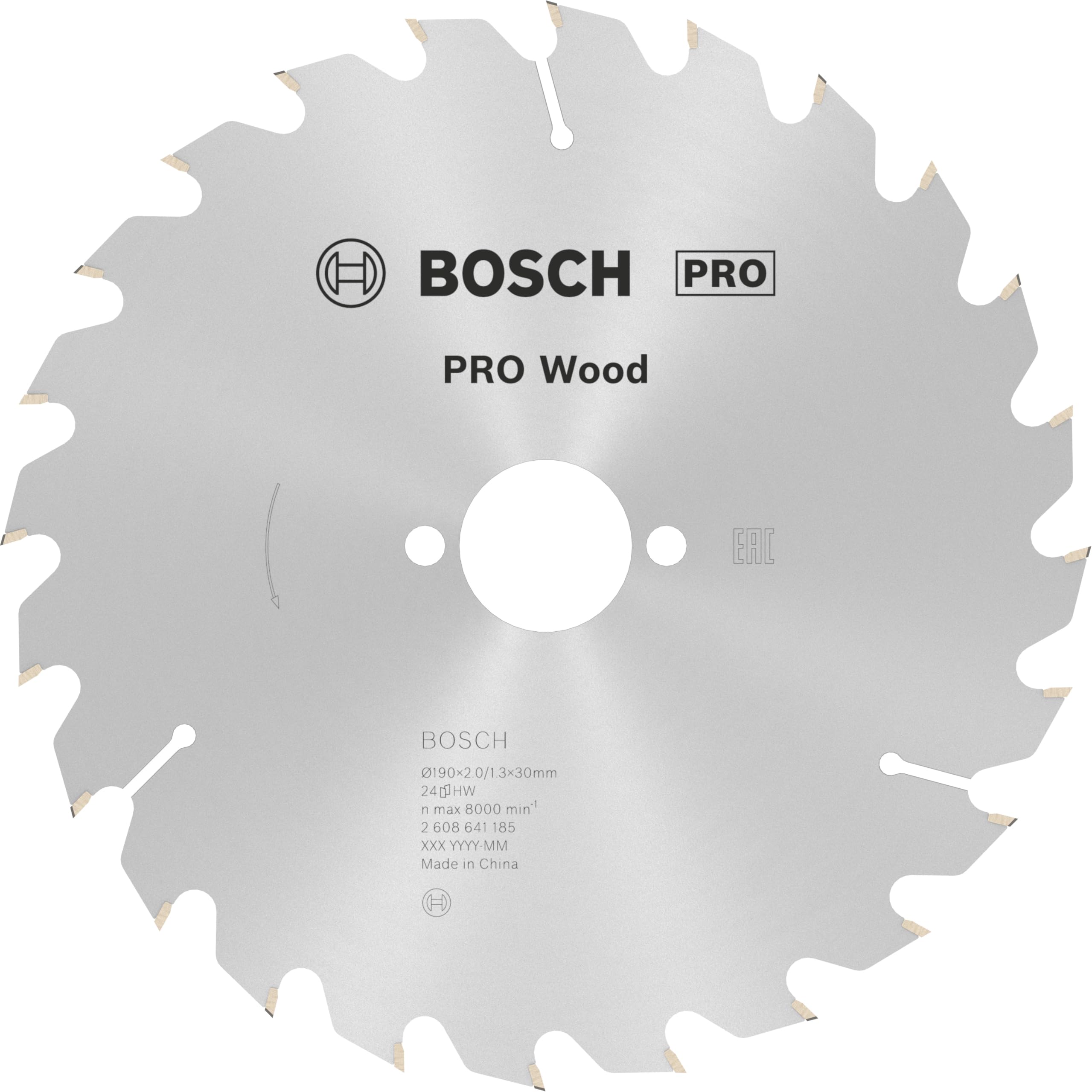 Bosch 2608641185 Optiline Wood Circular Hand Saw Blade, 190Mm X 2.0Mm X 30Mm, 24 Teeth, Silver 3165140373678