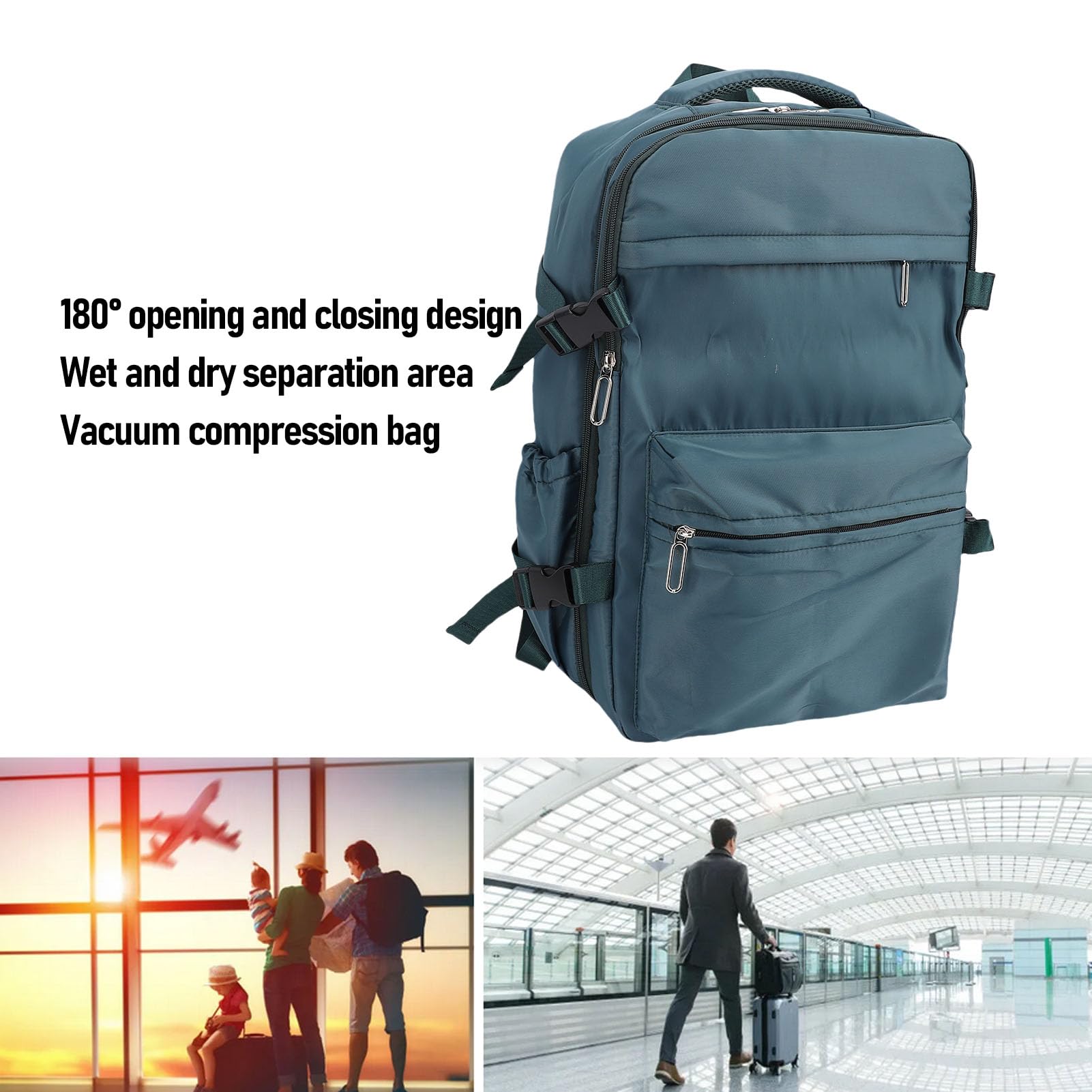 Travel Backpack, 27L Osobista Torba na Przedmioty nosić Plecak, Linia Lotnicza Zatwierdzona Plecaków Pasuje do 15,6 Cali Laptopa, Work Work Worka Kompresyjna dla Osób (BLUE)
