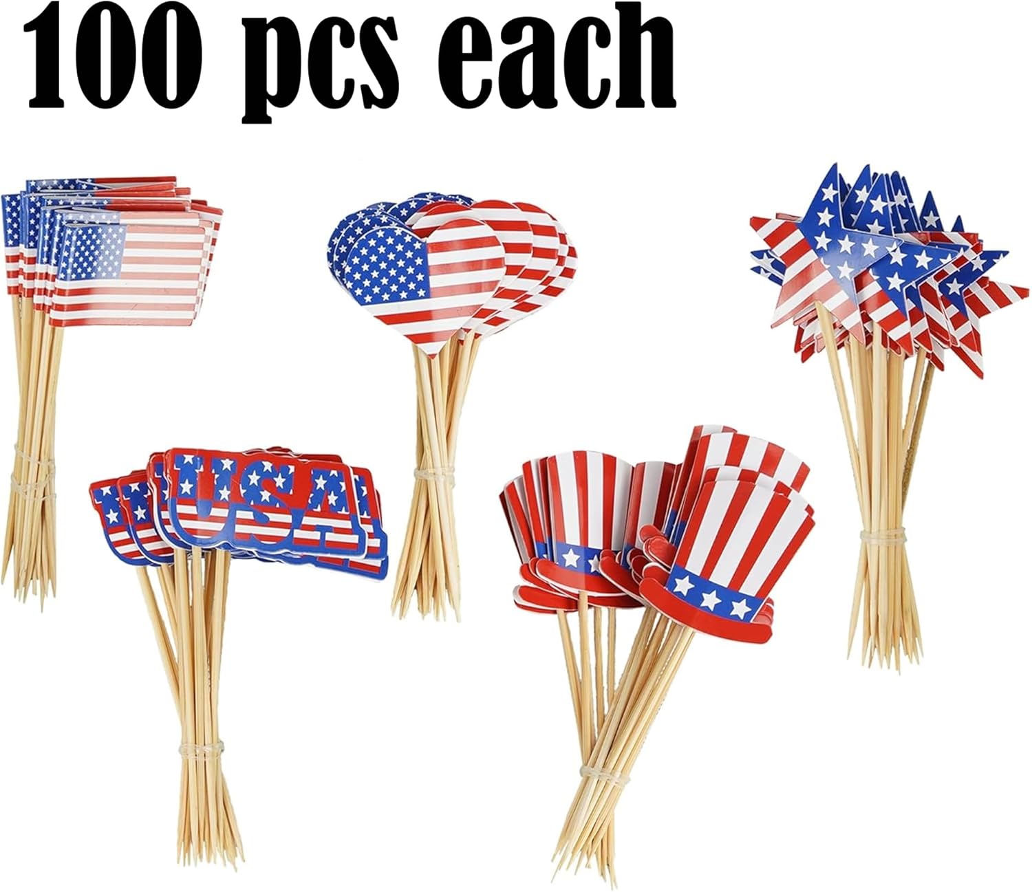 Upp erican Flag US Tooti Flags, Mini Sti Cupcake pers,