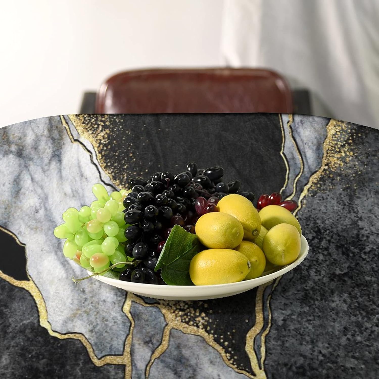 Marble Waterproof Tablecloth,Abstract Black and Grey Marble Gold Foil Texture Reusable Oil-Proof Table Cover for Kitchen Dining Room Party Holiday Celebration Rectangle-60 x90