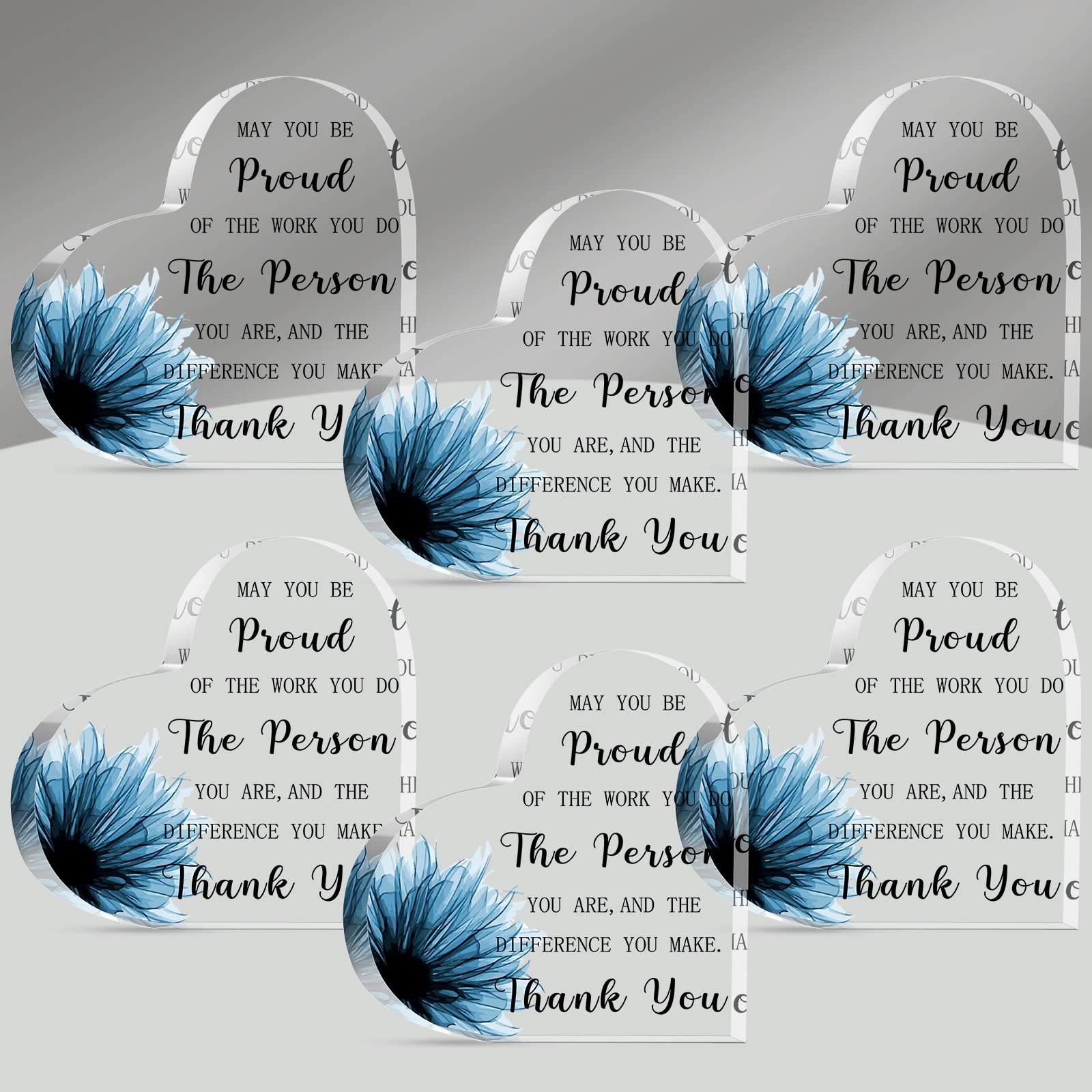 Bucherry Coworker Gift Acrylic Thank You Gift Employee Appreciation Gift for May You Be Proud of The Work You Do Sign for Retirement Goodbye Farewell Gift Inspirational Paperweight Keepsake (6 Pcs)