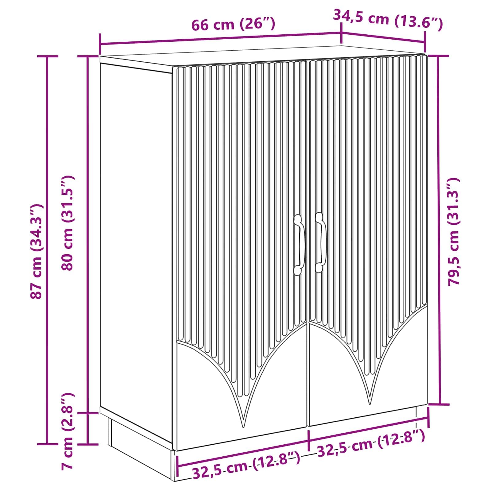 Credenza grigio sonoma, 66 x 34,5 x 87 cm, comò in legno