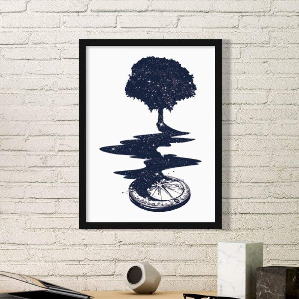 Arbre d'art cadre photo boussole noir pour salon moderne et chaleureux