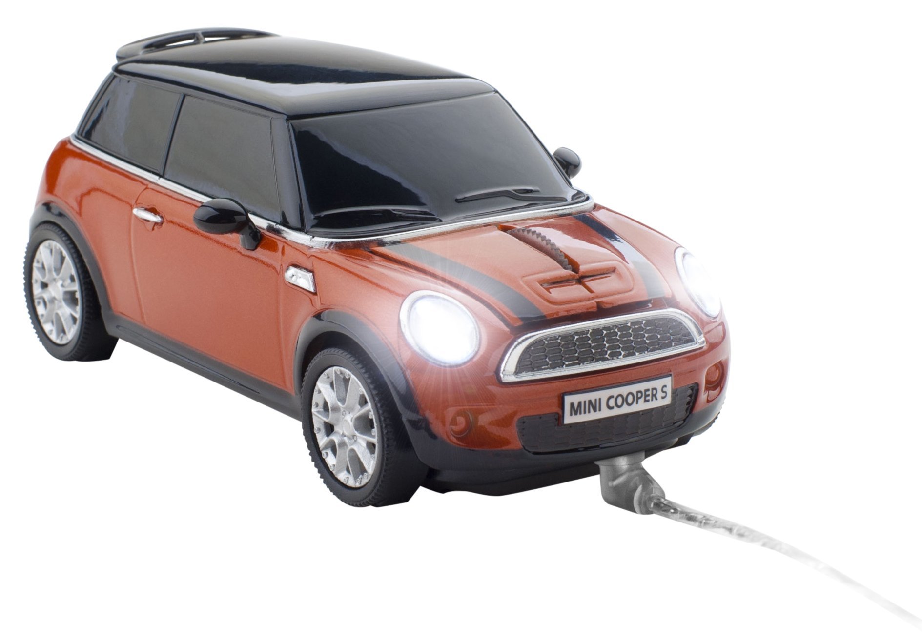 Click Car CCM660431 Mini Cooper Wired Optical Mouse, Spice Orange