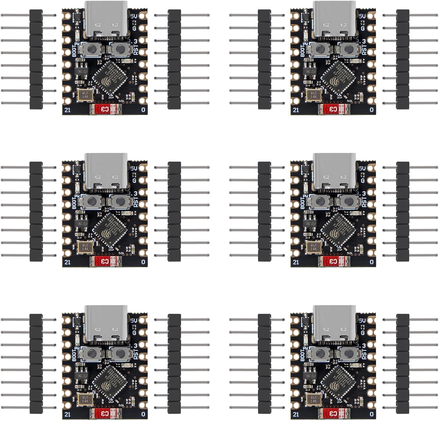 ESP32 ESP32-C3 Development Board ESP32 C3 Mini WiFi Bluetooth 160MHz Running Frequency 2.4GHz Wi-Fi & Bluetooth 5.0 C3 Super Mini for Arduino (6pcs)