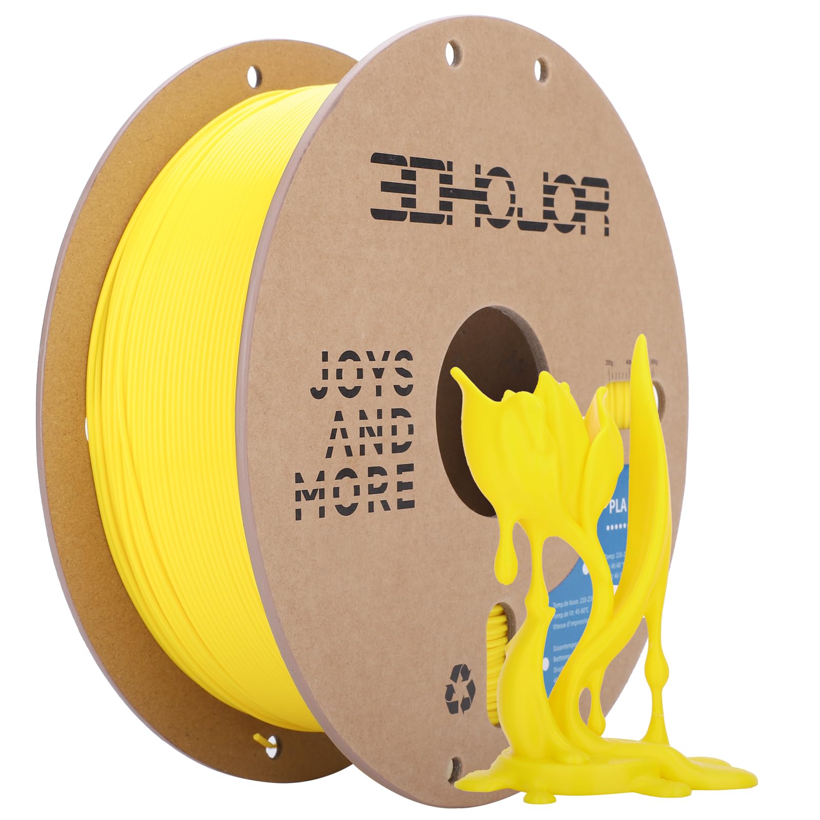 Photo 1 of 3DHoJor PLA Filament 1.75mm,3D Printer Filament,1kg Cardboard Spool (2.2lbs),Dimensional Accuracy +/- 0.03 mm,Vacuum Packaging,Odor Free,Clog Free, Fit Most 3D FDM Printer,Yellow