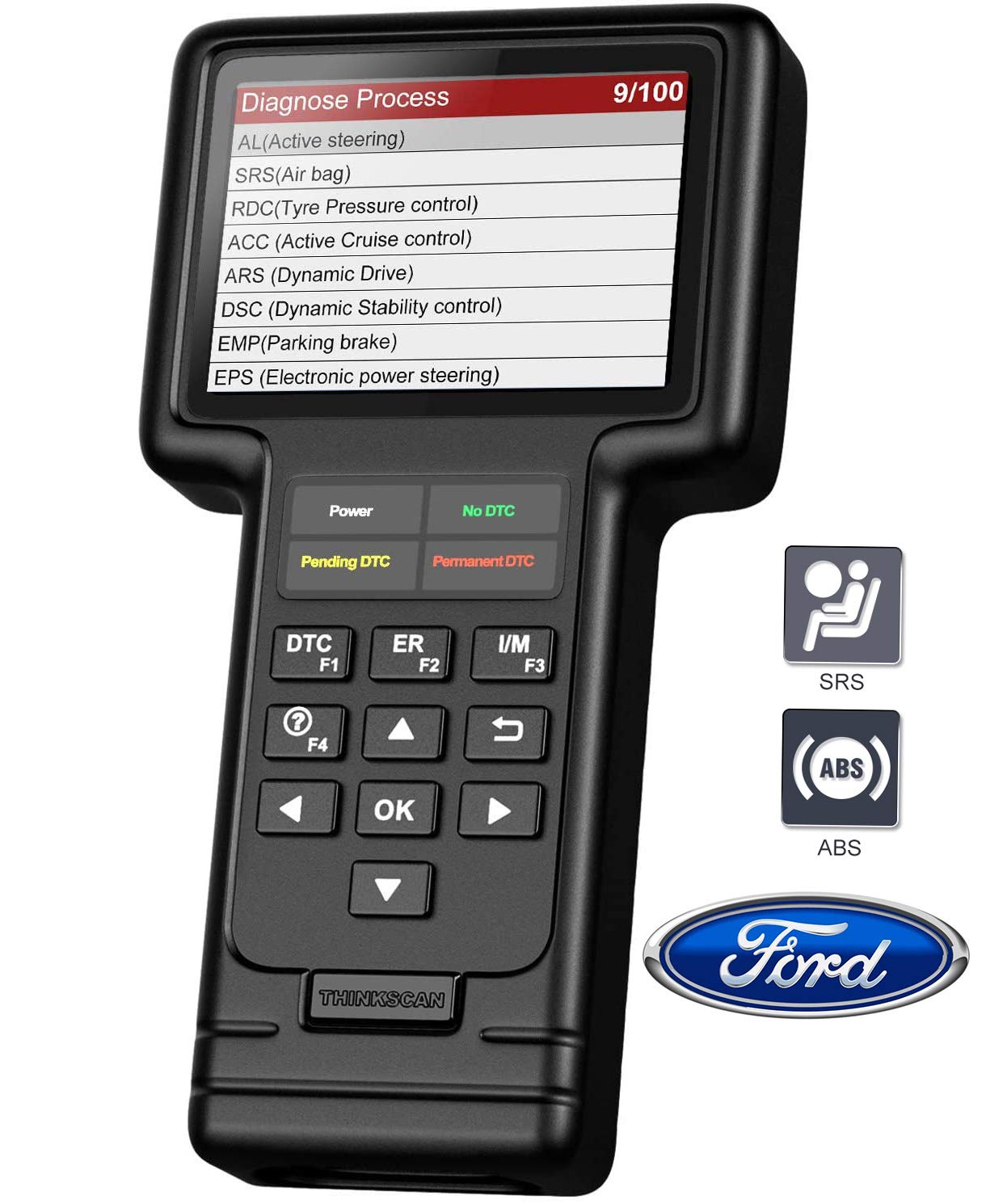thinkcar All System Diagnostic Scanner for Ford with 5 Service Reset-Oil Light Reset/EPB/SAS/Throttl