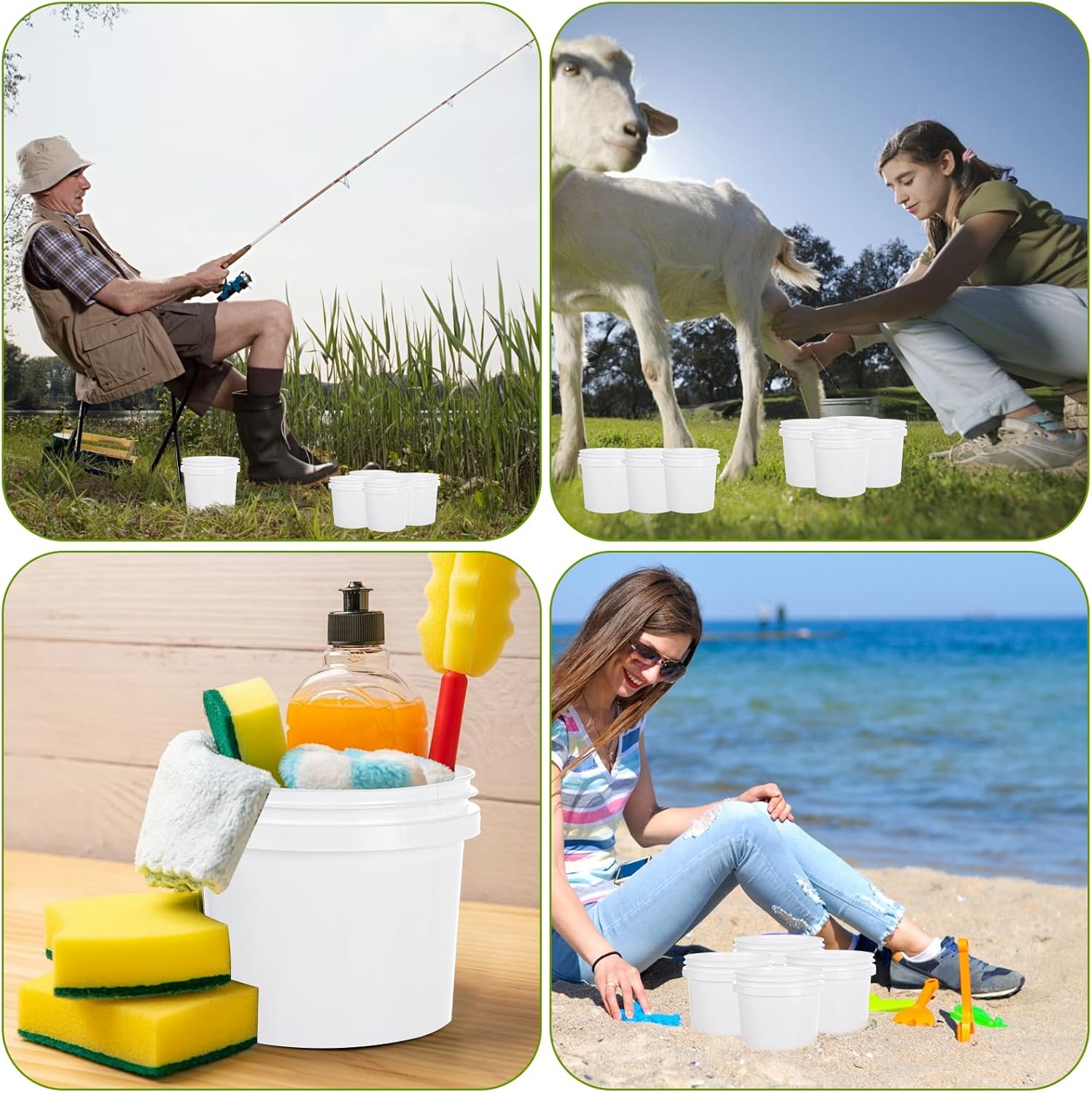 4 Pack Small Paint Bucket for Painting Pint Touch Up Paint Containers with Lids Empty Paint Cans Plastic Paint Storage Containers 1/2 Quart Paint Cans Hand Held Paint Pail for Leftover Paint - Image 6