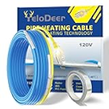 6 FT Heat Tape for Water Pipes Freeze Protection, YeloDeer Self Regulating Heat Trace With Thermostat, Heating Cable for Metal Plastic Pex Pipes Keeps Water Flowing at -40°F 5W/Ft, 120V