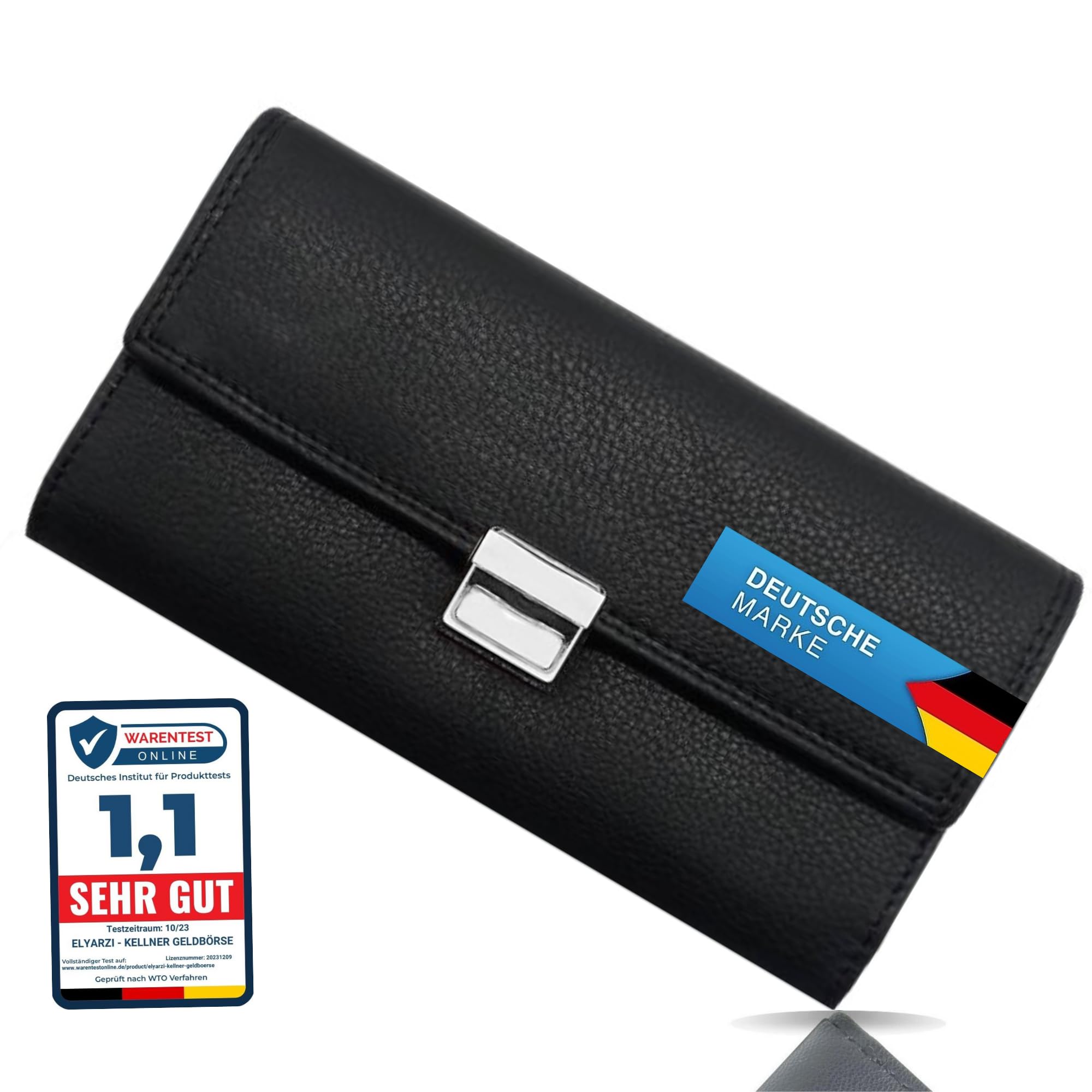 Benthill Hombre Cartera De Piel Auténtica - Cartera Con Protección RFID - Billetera Grande Para Hombre - Piel Vintage, Color:Black