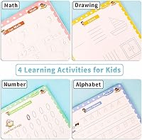 Vista 6 de Libro de práctica de escritura a mano con ranuras, cuadernos mágicos reutilizables para niños, conjunto de práctica de escritura a mano, libro