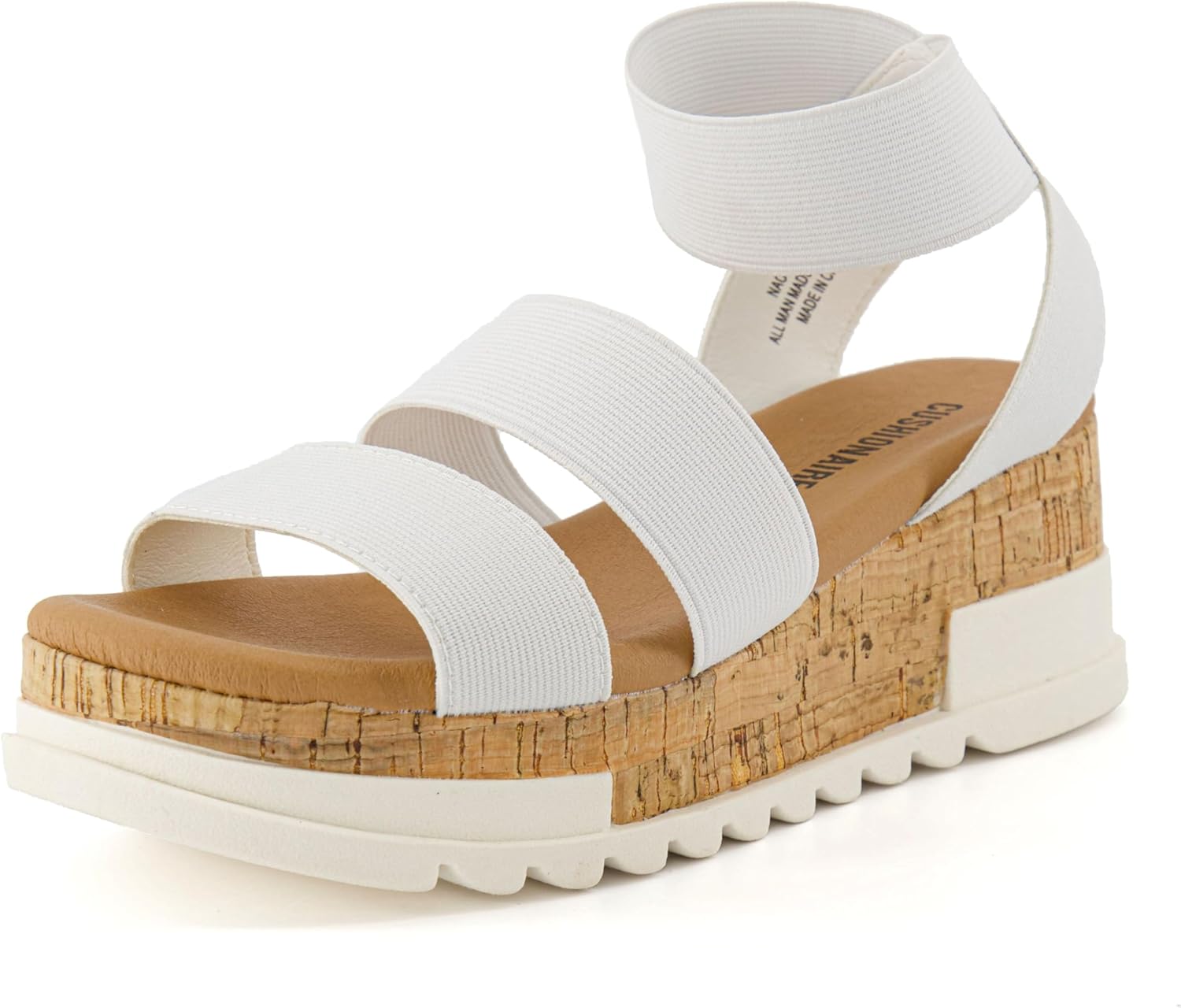 CUSHIONAIRE Women's Naomi Cork Wedge Sandal +Wide Widths Available