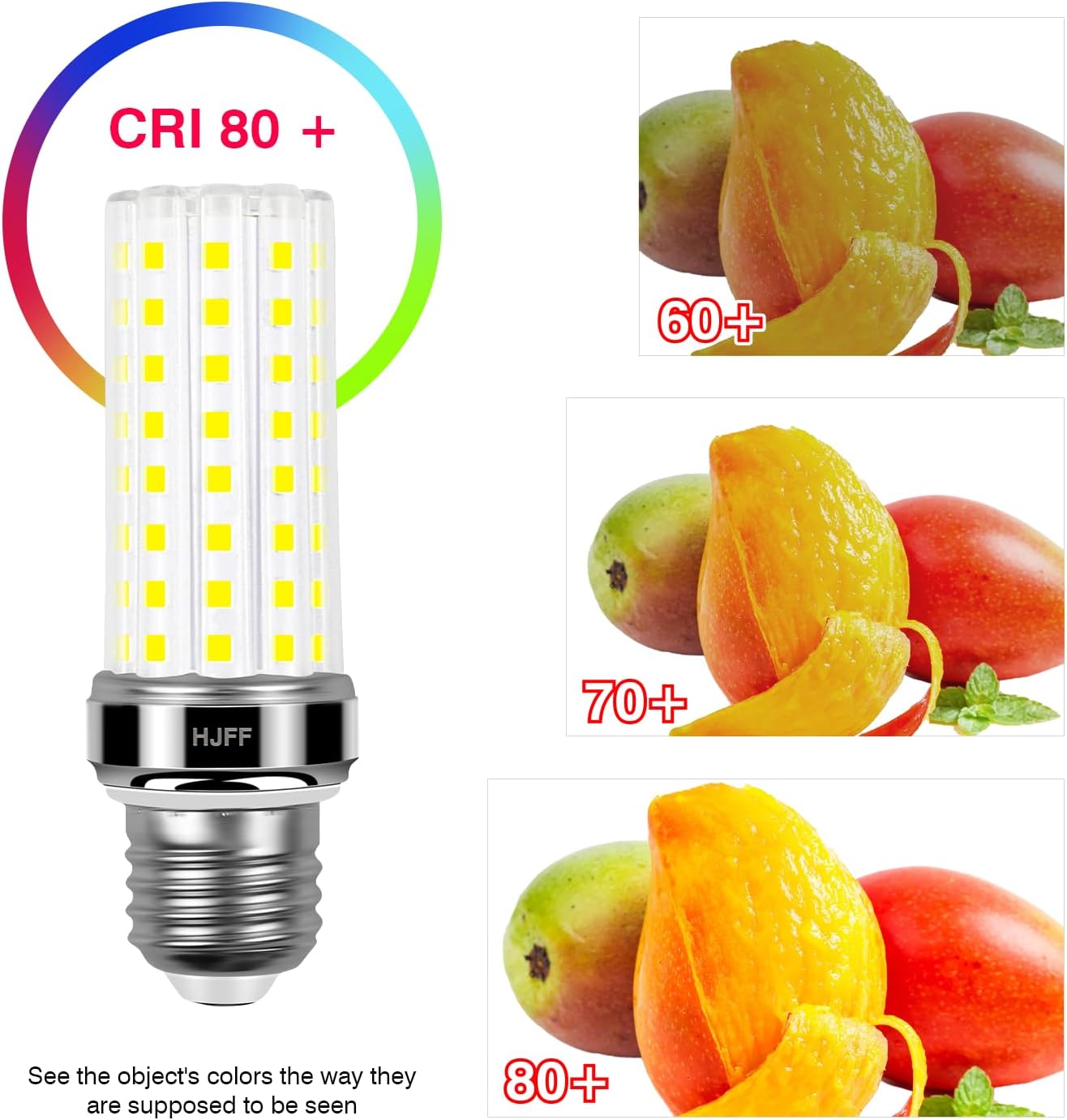 HJFF 6 Pack LED Corn Light Bulb 200w Equivalent 2500 Lumen 5000K Cool Daylight White 20W E26/E27 Base Non-dimmable Ceiling Fan Led Light Bulb for Home Garage Warehouse Indoor Outdoor Led Corn Bulb