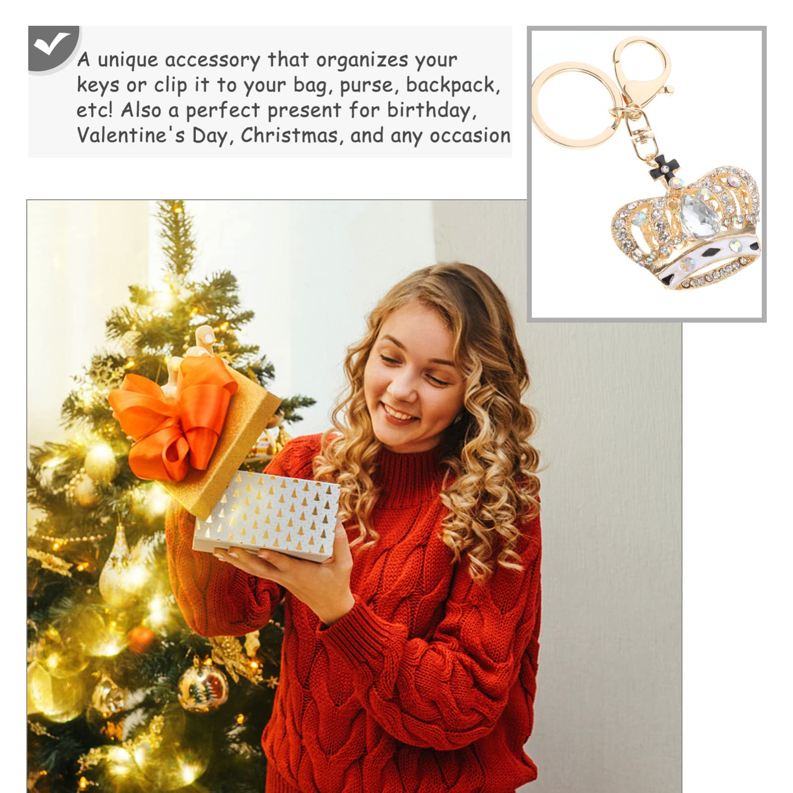 GALPADA 5piezas Llavero De Cristal Brillante Forma De Adorno De Bolso Elegante Para Mujeres y Amigas