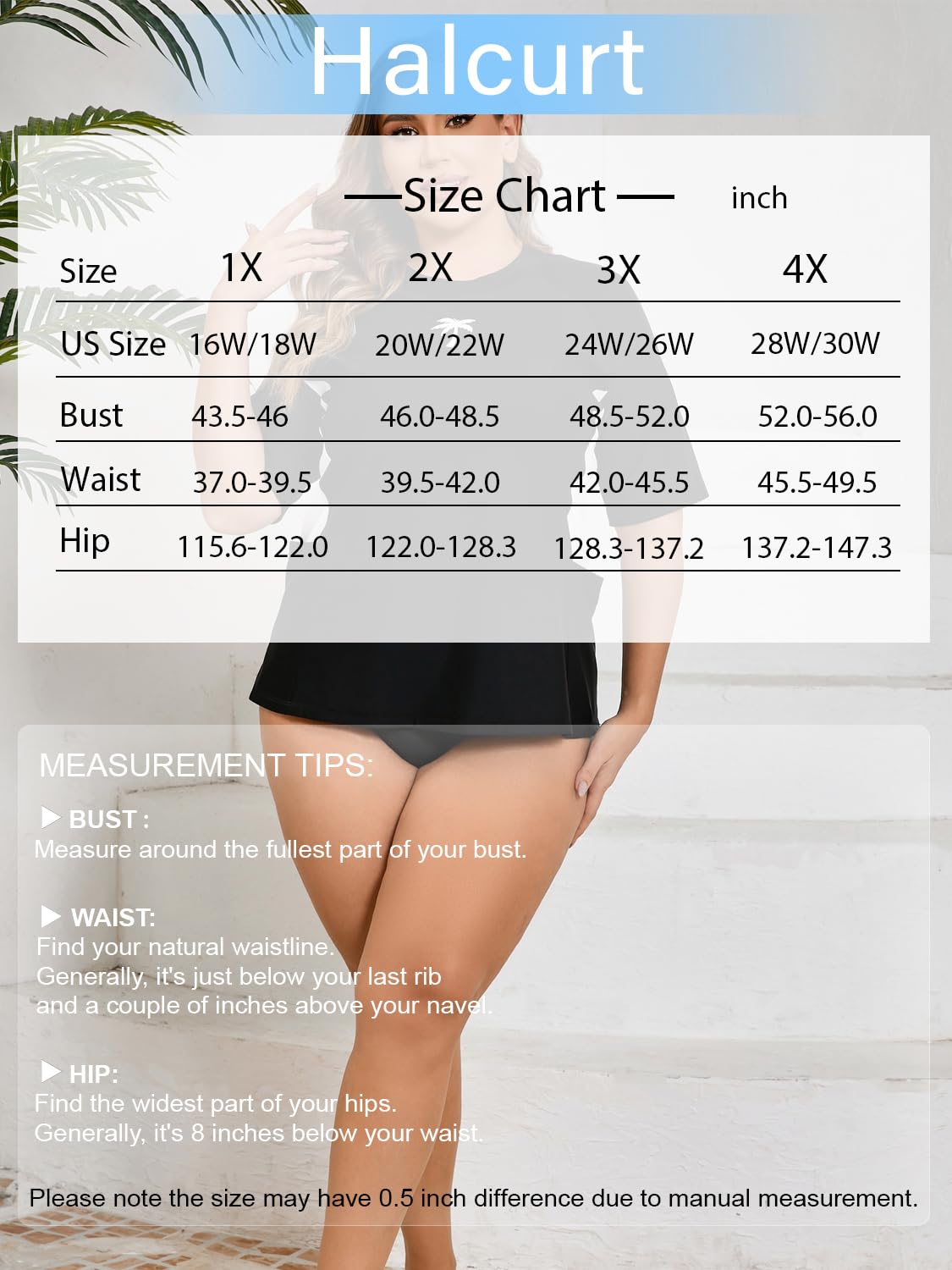 Halcurt Camiseta de natación de manga corta para mujer, talla grande, con brasier integrado, UPF50+, parte superior de traje de baño con bolsillos