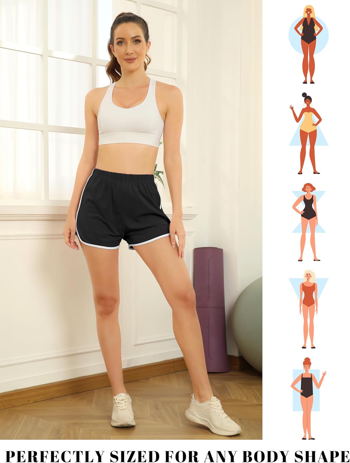 URATOT 6 Packs Women's Dance Shorts Cotton Sports Short Yoga Shorts Breathable Dolphin Summer Athletic Shorts for Women - Image 6