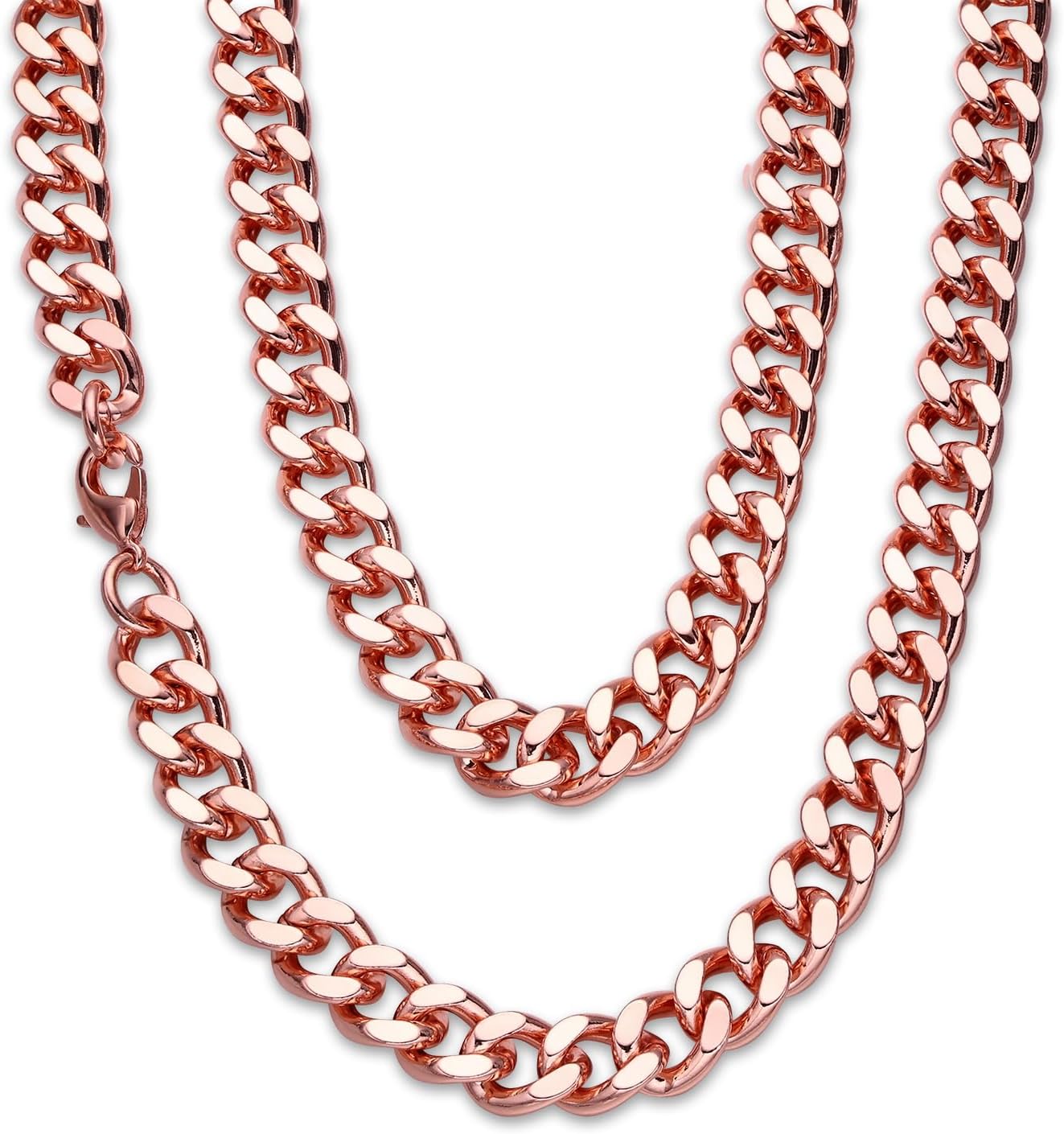 BioMag Cuban Link Chain for Men Women, 18"/20"/22"//24" Length Copper Mens Chain Miami Cuban Necklace Hip Hop Jewelry Gift, 5/12mm Wide