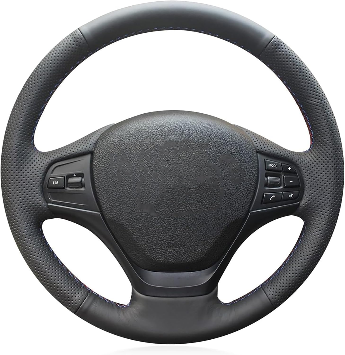 Custom Fit Hand Stitched OEM Black Genuine Leather Steering Wheel Cover for BMW F30 316i 320i 328i Interior Accessories Parts