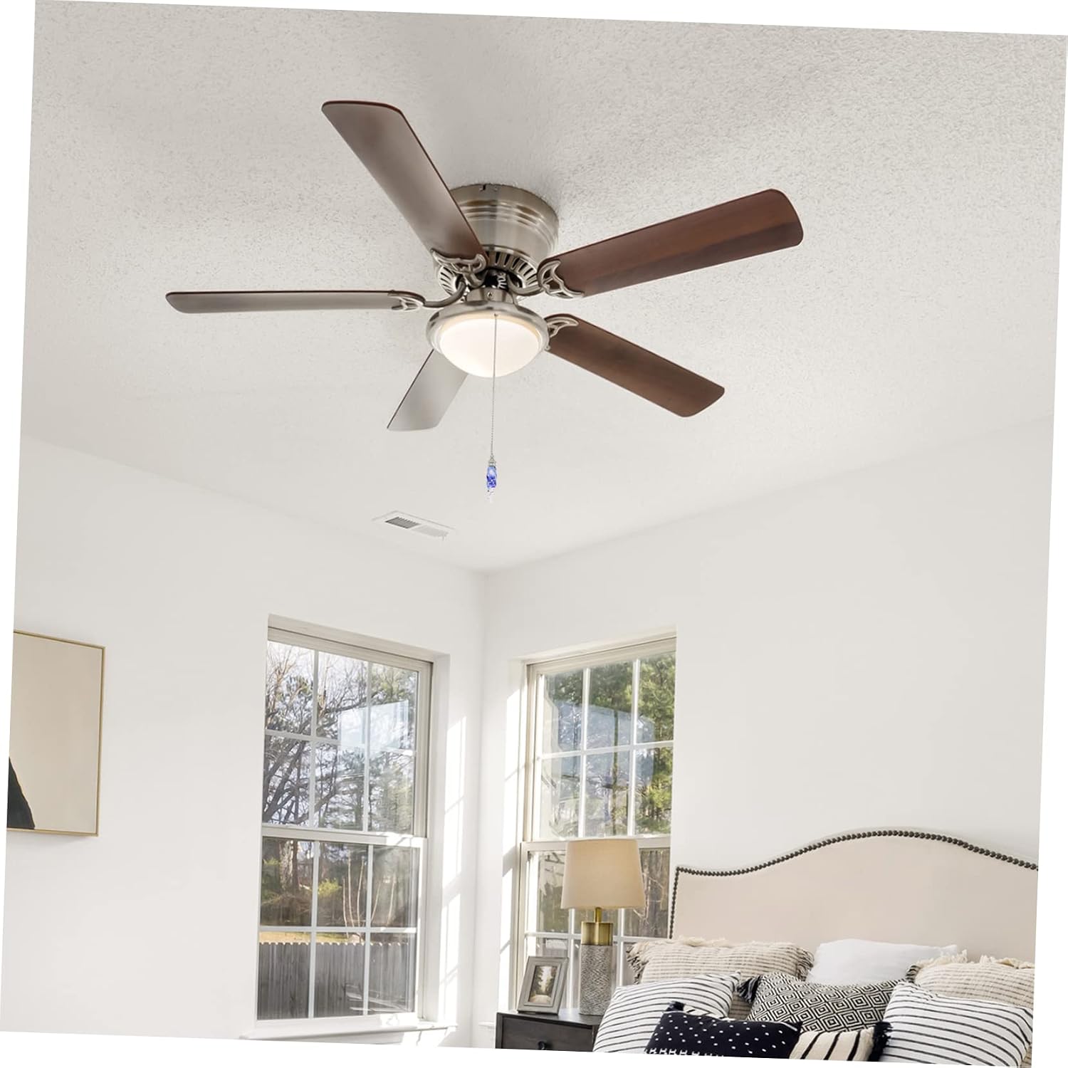 ARTIBETTER Ceiling Fan Extension Light Pull Chain Decor Light Chain Extender Bathroom Pull Cord Glass Ceiling Fan s Beaded Extension Conical Metal