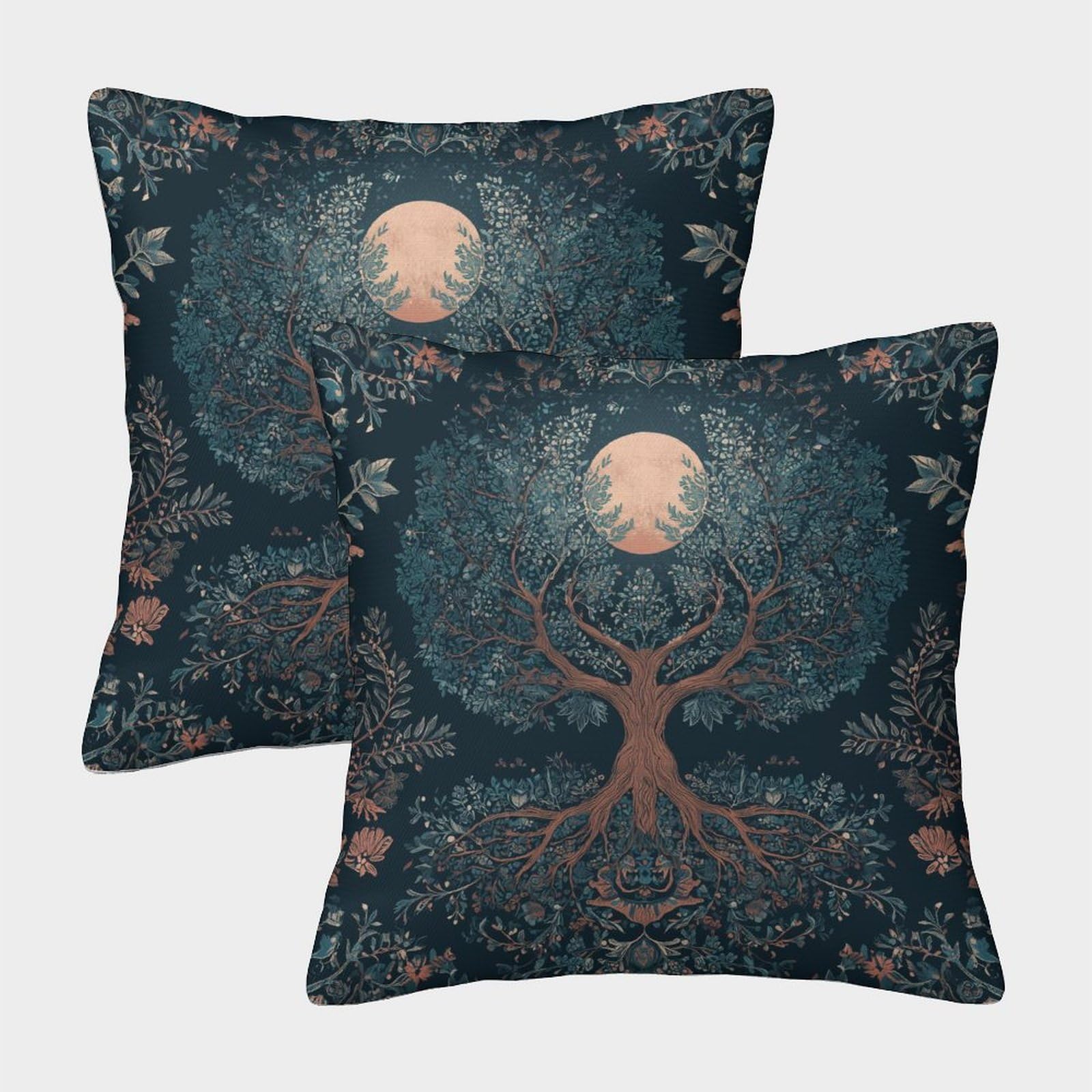 kaiyun 2 Pack Tree of Life Personalised Cushion Cover Home Sofa Decoration 40x40cm Pillow Covers