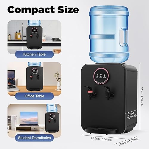 Miniatura 2 de Dispensador de agua fría y caliente para encimera, refrigeración y calefacción eficiente, dispensador de agua de encimera de carga superior para uso