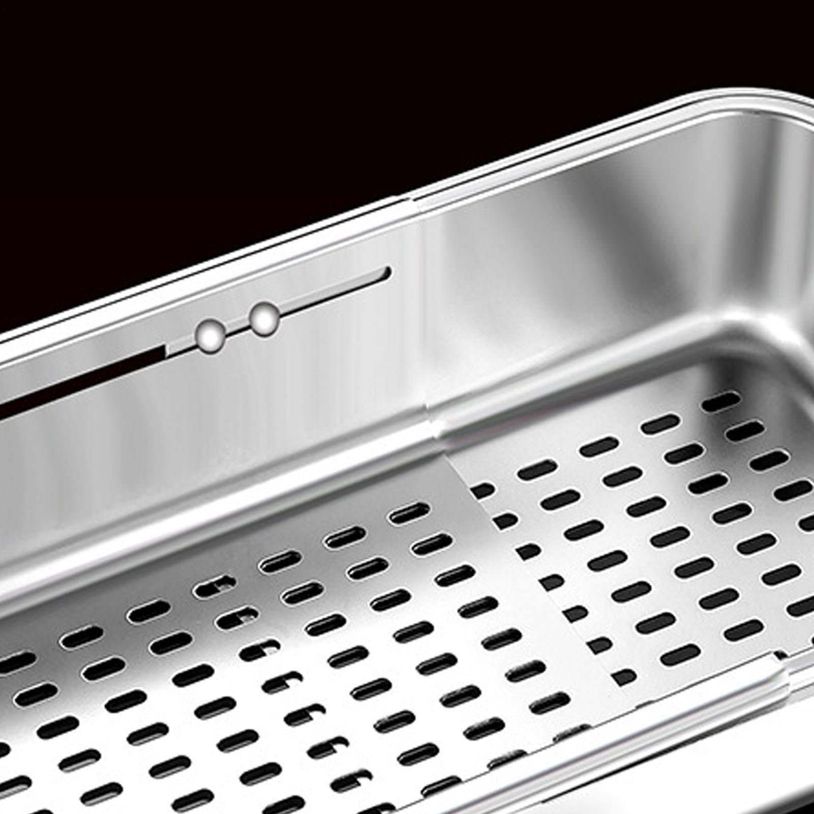 Escurridor Expandible Sobre El Fregadero Escurridor de Lavado Telescópico | Colador De Acero Inoxidable Para Frutas Pasta Utensilios De Cocina Y Batería Cocina Hogar Apartamento Restaurante Encime